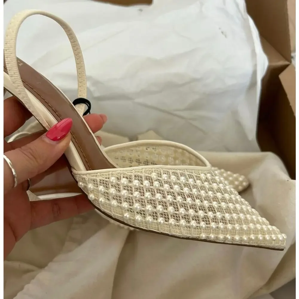 ZARA Blogger Fave!!! Embellished Slingbacks NWT US 7.5